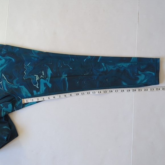 Tek Gear Ultra Stretch High-Waisted Side Pockets Leggings LARGE Green Blue - Picture 9 of 14